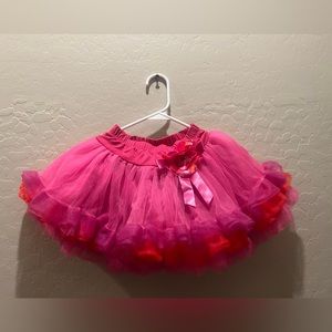 Girls, hot pink with purple and orange tutu
